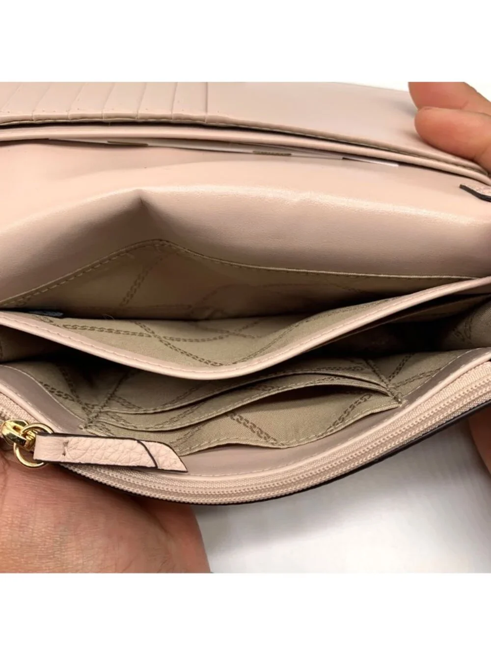 Michael Kors Blush Pink Leather Jet Set Charm Phone Crossbody